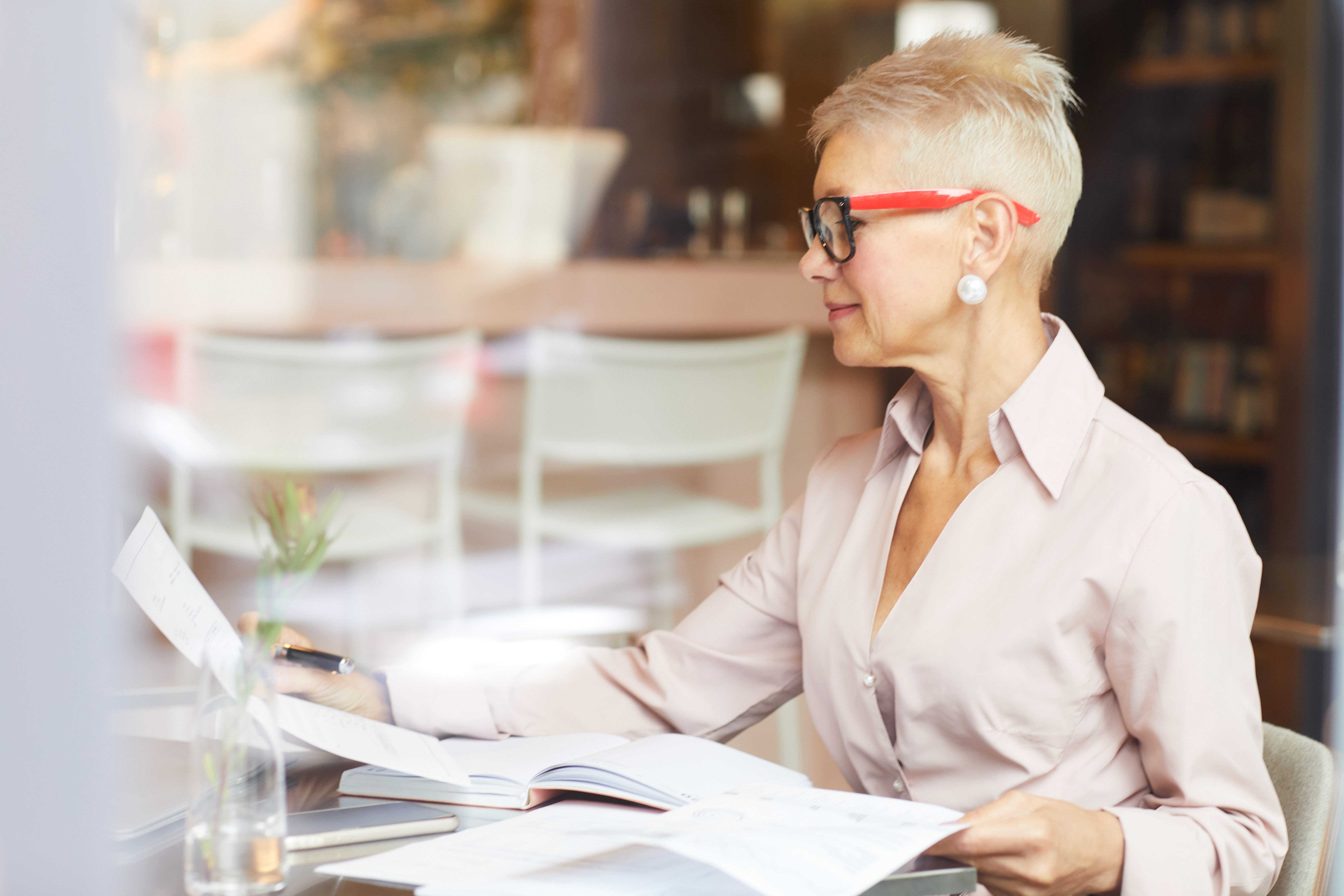 Woman doing paperwork